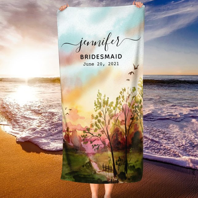 Bridesmaid Gift - Maid of Honor Personalized Name  Beach Towel (Bridesmaid Gift - Maid of Honor Personalized Name Beach Towel)