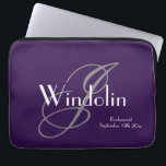 Bridesmaid Gift Monogram & Name Modern Cool Chic  Laptop Sleeve<br><div class="desc">Thank You Bridesmaid Gift Monogram & Name Modern Cool Chic Laptop Sleeve. Click personalize this template to customize it with your Bridesmaid monogram last name initial, your Bridesmaid first name and your wedding date quickly and easily. Bridesmaid Gift Monogram & Name Modern Cool Chic Laptop Sleeve, is part of the...</div>