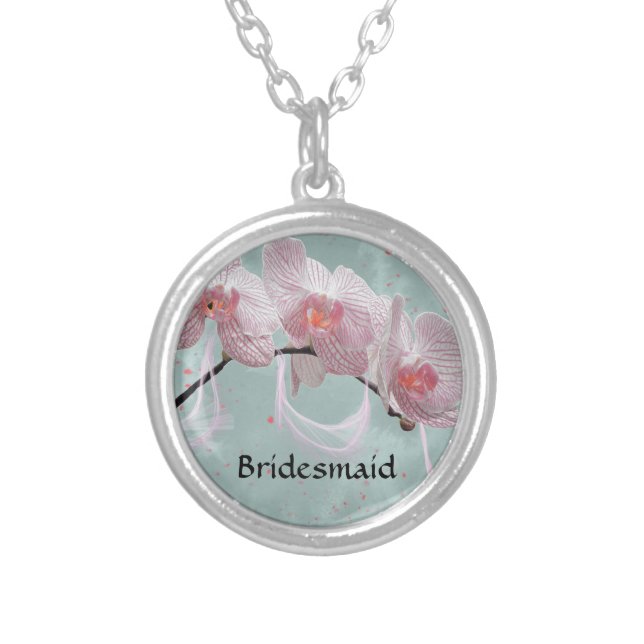 Bridesmaid Gift Orchid Necklace (Front)