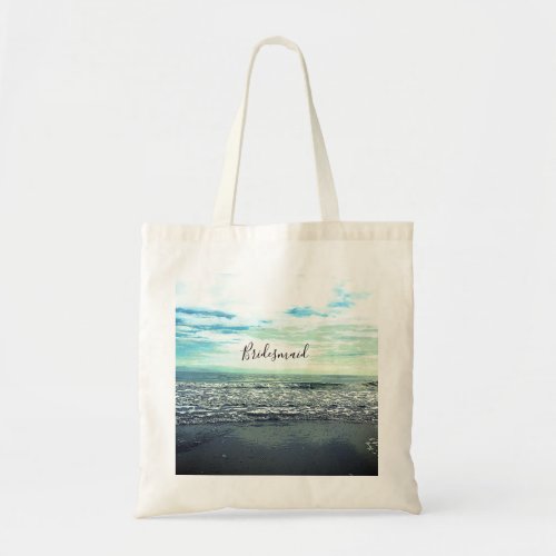 Bridesmaid Gift Party Favor Beach Ocean Abstract Tote Bag