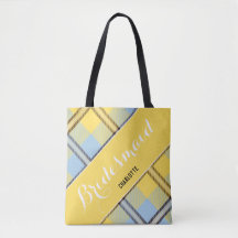 Bridesmaid Gift Personalized Simple Name Tartan
