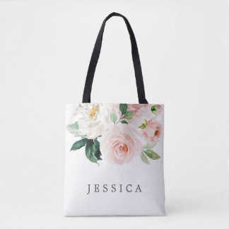 Bridesmaid Gift Personalized Tote Bag Blush