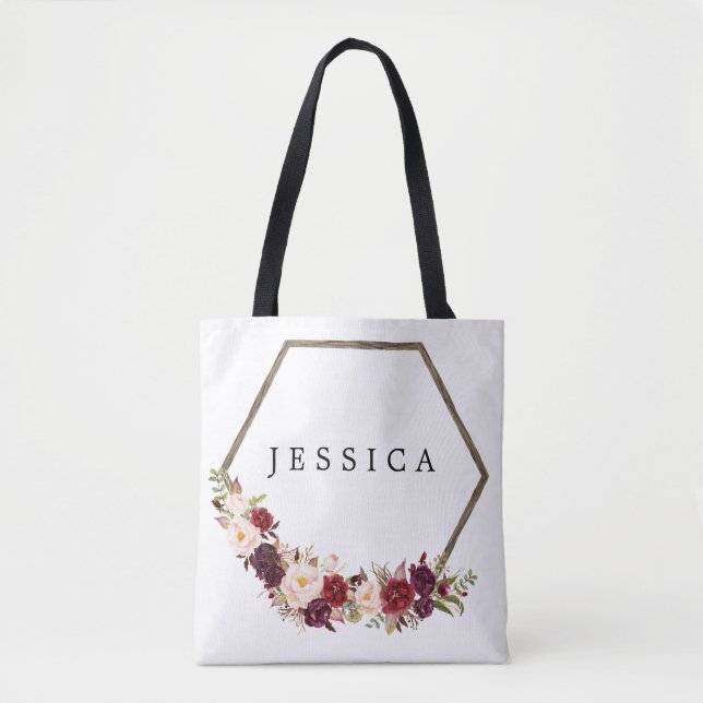 Bridesmaid Gift Personalized Tote Bag Boho (Front)