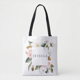 Bridesmaid Gift Personalized Tote Bag Magnolia