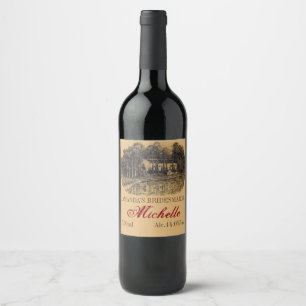 Bridesmaid gift personalized wine label