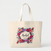 Bridesmaid Gift Purple Red Roses Tote Bag