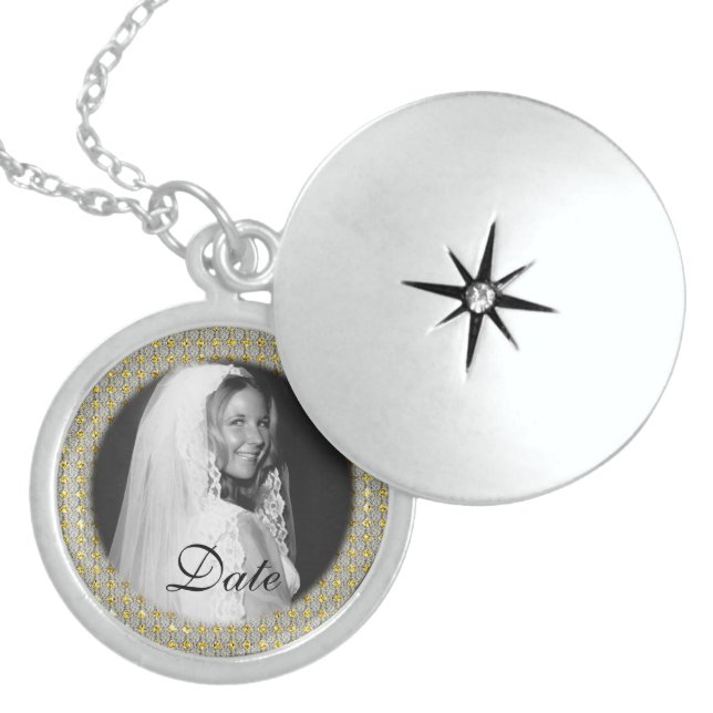 Bridesmaid Gift Sterling Silver Lockets Necklace (Front)