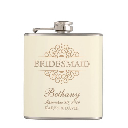 Bridesmaid Gift Vintage Wedding Party Flask