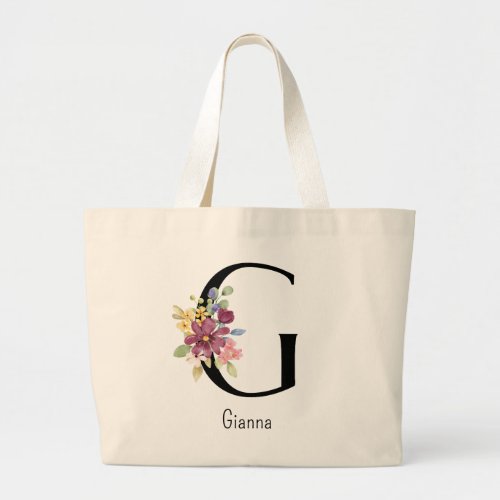 Bridesmaid Gift Wild Flower Alphabet G Tote Bag