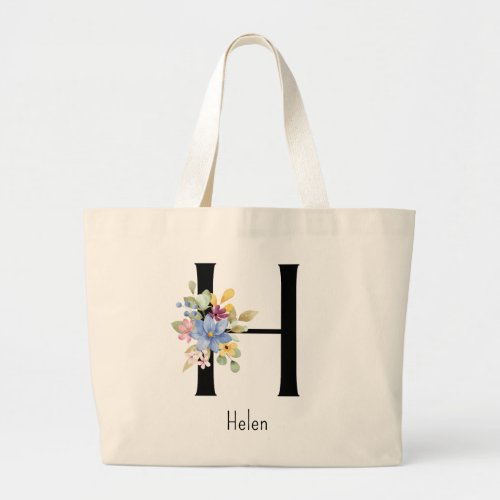 Bridesmaid Gift Wild Flower Alphabet H Tote Bag