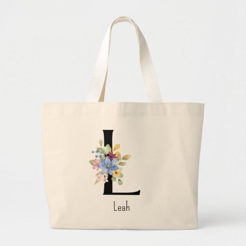 Bridesmaid Gift Wild Flower Alphabet L Tote Bag