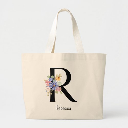 Bridesmaid Gift Wild Flower Alphabet R Tote Bag