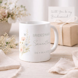 Bridesmaid Gift Wildflower Garden Personalized Coffee Mug