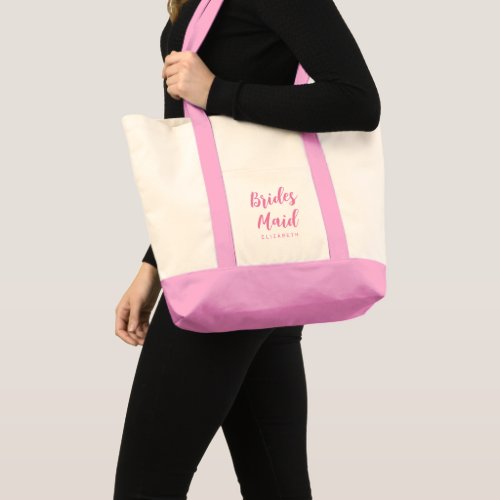 Bridesmaid Gifts Bachelorette Womens Natural Pink Tote Bag