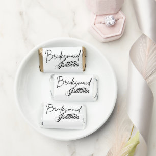 Bridesmaid Gifts   Modern Minimalist Script Custom Hershey's Miniatures