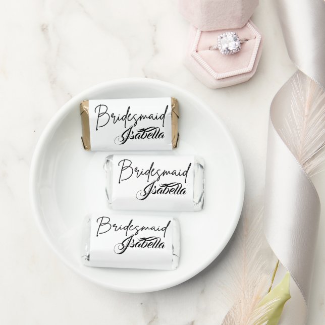 Bridesmaid Gifts | Modern Minimalist Script Custom Hershey's Miniatures (Wedding)