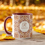 Bridesmaid gifts Terracotta Talavera monogram Mug<br><div class="desc">Bridesmaids gifts Mexican Talavera terracotta marrone brown elegant wedding monogrammed customized coffee mug,  personalized name mugs printed wedding party favors ,  shades of brown talavera bridal party favors personalized name coffee mug talavera wedding favors gifts for her monogram coffee mug personalized gifts for her</div>