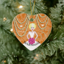 bridesmaid dress ornaments Custom Bridesmaid Ornament