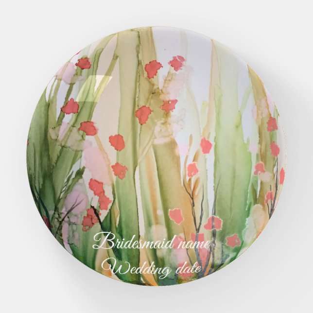 Bridesmaid Gladiolus Dome Paperweight Gift (Front)
