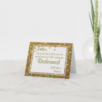 Bridesmaid? Gold Bling Invitation