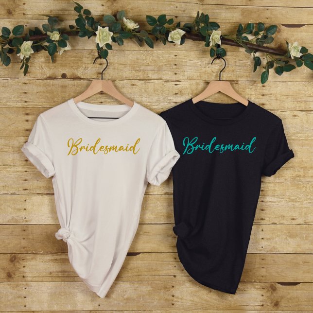 Bridesmaid-Gold Bright Bridal Bachelorette Party T-Shirt (Creator Uploaded)