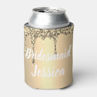 Bridesmaid Gold Drip Glitter Elegant Weddings