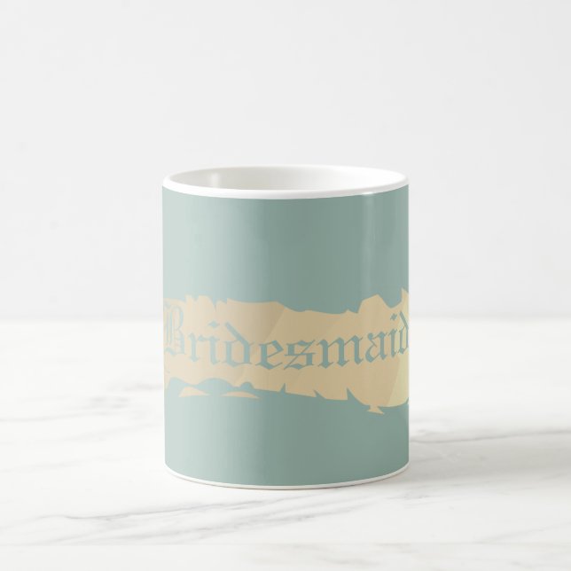 Bridesmaid Golden Blue Wedding Coffee Mug (Center)