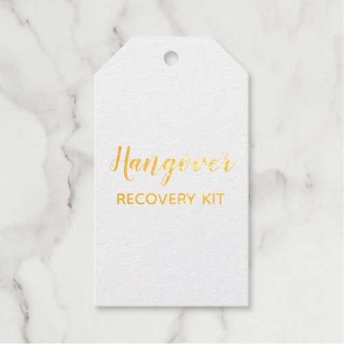 Bridesmaid  Hangover Recover Kit  Bachelorette Foil Gift Tags