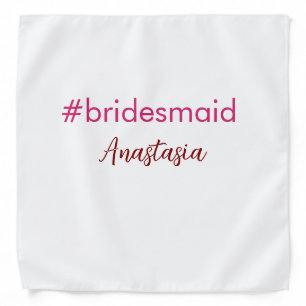 Bridesmaid hashtag light pink add name bride tribe bandana