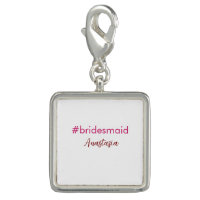 Bridesmaid hashtag light pink add name bride tribe