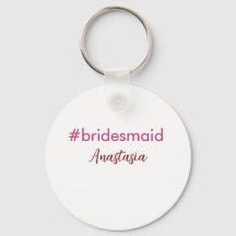 Bridesmaid hashtag light pink add name bride tribe