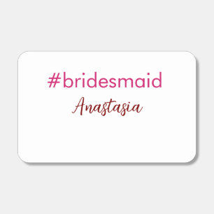 Bridesmaid hashtag light pink add name bride tribe matchboxes