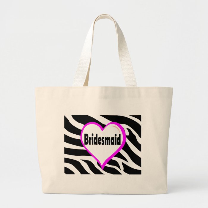 Bridesmaid (Heart Zebra Stripes) Tote Bags