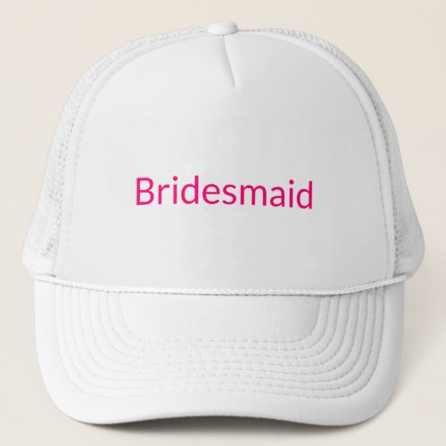 Bridesmaid hot pink fuchsia white minimalist chic trucker hat