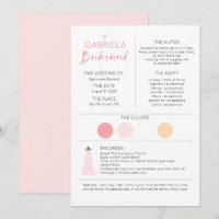 Bridesmaid Information and Proposal Card Template