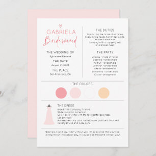 Bridesmaid Information and Proposal Card Template