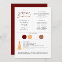 Bridesmaid Information and Proposal Card Template