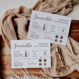 Bridesmaid Information Card, Bridal Party Invitation