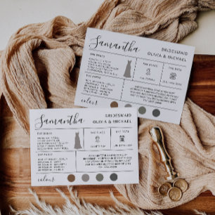 Bridesmaid Information Card, Bridal Proposal Card, Invitation