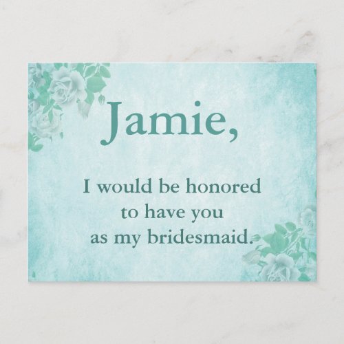 Bridesmaid Invitation Blue floral