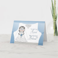 BRIDESMAID INVITATION - BRIDE WITH CHANDELIER