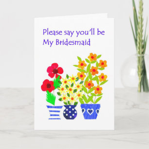 Bridesmaid Invitation Card - Flower Power