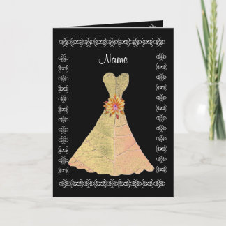 Bridesmaid Invitation - GOLD Leaf Dress