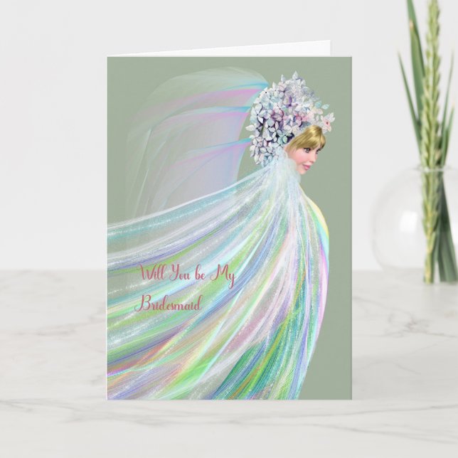 Bridesmaid Invitation Request Card Fantasy Bride (Front)