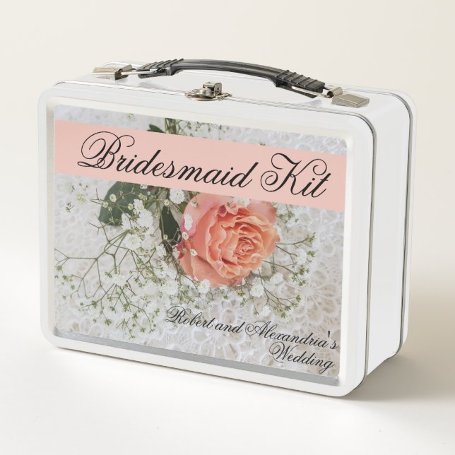Bridesmaid Kit Wedding Bridesmaids Favors Metal Lu Lunch Box (Front)