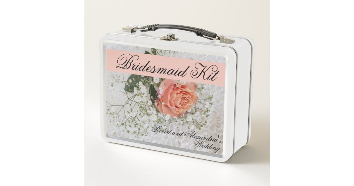 Vintage Floral Wedding Day Survival Kit Gift Hangover Emergency Kit  Bridesmaid Gift Bridesmaid Survival Tin Mini-emergency Kit 