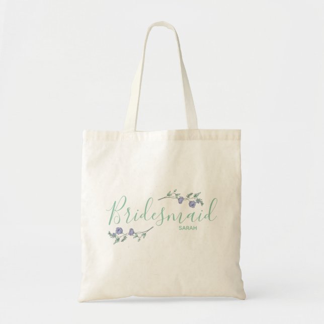 Bridesmaid, Lavender & Sage Floral Tote (Front)