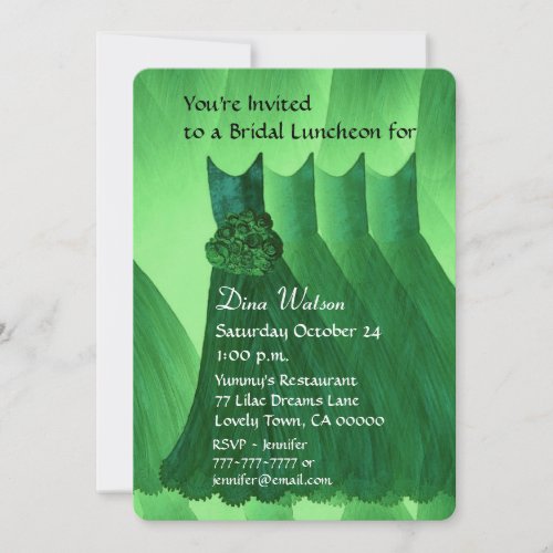 Bridesmaid Luncheon or Brunch Kelly Green V02L Announcement