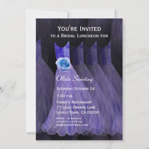 Bridesmaid Luncheon or Brunch Purple Dresses V01 Personalized Announcement