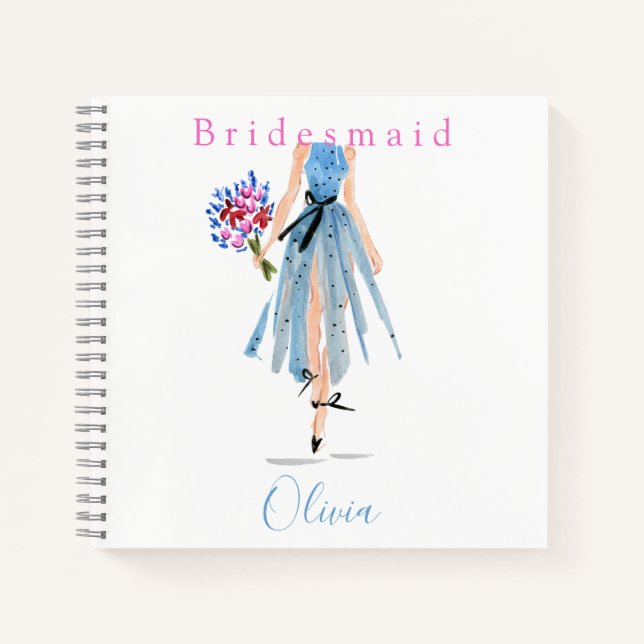 Bridesmaid Made of Honor Proposal Fashion Flowers Notebook (Front)